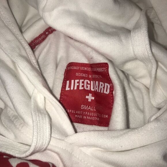 LIFEGUARD HOODIE by Popularity products.com. Red/white. Size Small California - Picture 3 of 3
